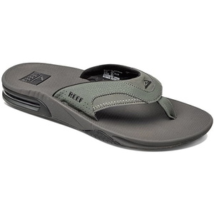 2026 Reef Mens Fanning Flip Flops CI7072 - Grey / Black